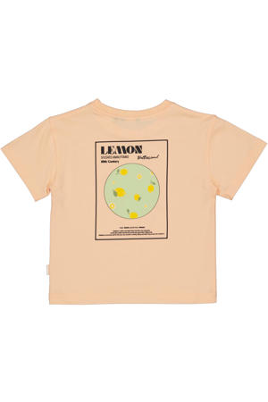 T-shirt met backprint oranje