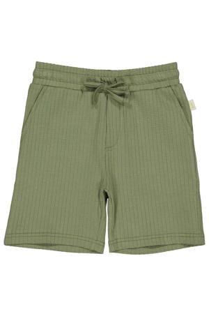 regular waist sweatshort groen met textuur