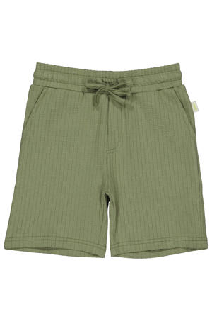 regular waist sweatshort groen met textuur