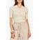 Aaiko imitatieleren regular waist coated broek beige