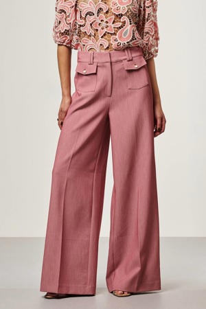 straight high waist broek oudroze