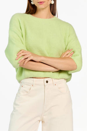 pullover met wol groen gebreid
