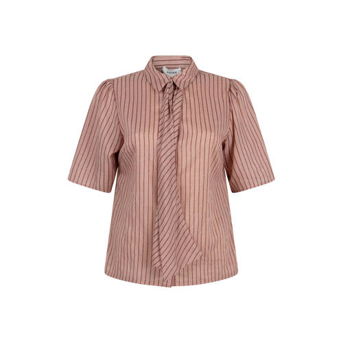 Aaiko gestreepte blouse met krijtstreep oudroze afbeelding