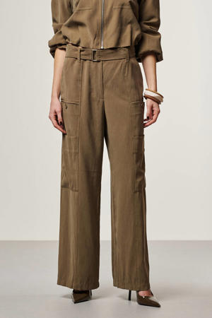 relaxed regular waist casual broek bruin