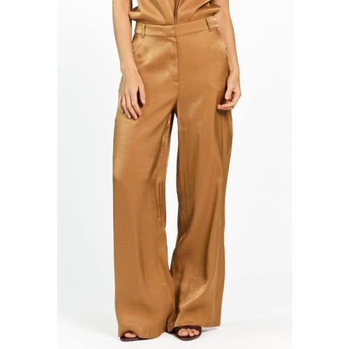 Aaiko regular high waist pantalon koper afbeelding