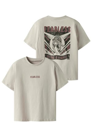 T-shirt met backprint beige