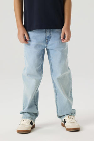 wide leg jeans light blue denim