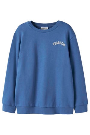 sweater met backprint blauw