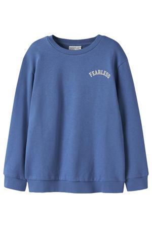 sweater met backprint blauw