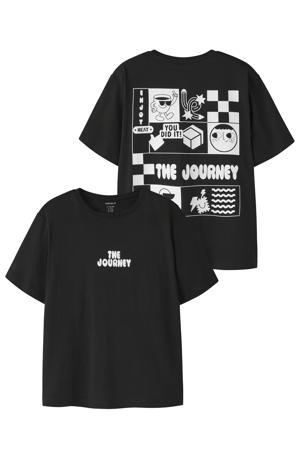 T-shirt met backprint zwart