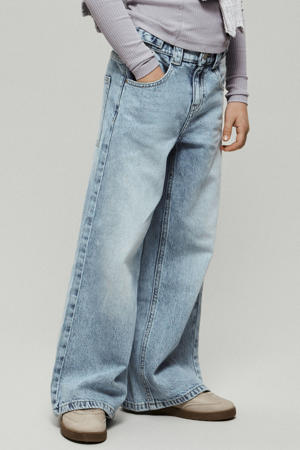 wide leg jeans light blue denim