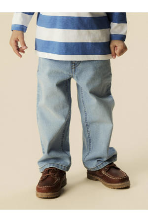 straight leg jeans medium blue denim