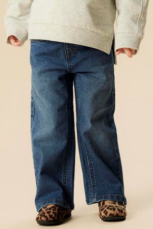 wide leg jeans medium blue denim