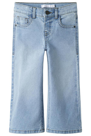 wide leg jeans light blue denim