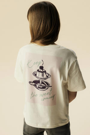 T-shirt met backprint ecru