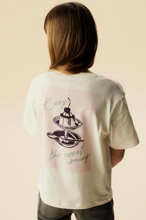 T-shirt met backprint ecru