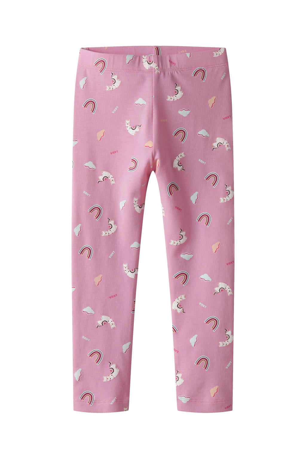 Roze meisjes NAME IT MINI regular legging van stretchkatoen met elastische tailleband