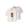 NAME IT MINI T-shirt - wit/roze (set van 2)