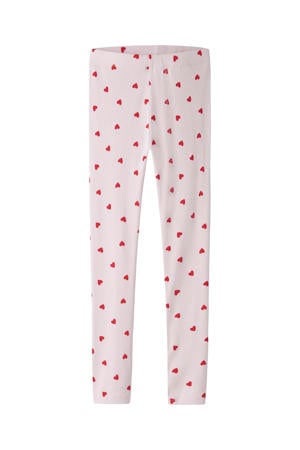 slim legging met hartjes roze
