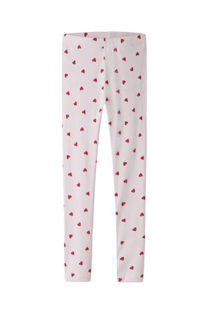 slim legging met hartjes roze