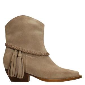 suède cowboylaarzen beige
