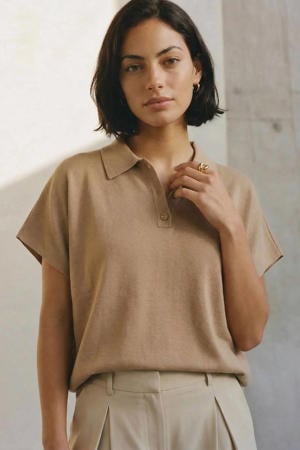top gebreid - taupe
