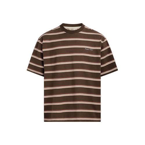 Redefined Rebel boxy gestreepte T-shirt bruin afbeelding