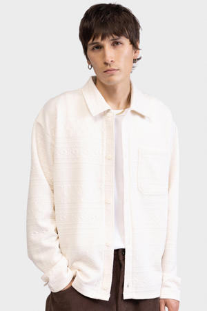 overshirt met textuur ecru