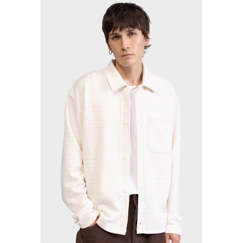 Redefined Rebel overshirt met textuur ecru afbeelding
