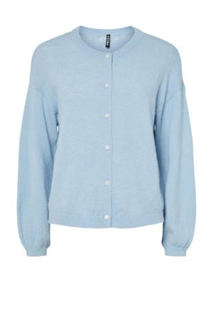 vest lichtblauw gebreid
