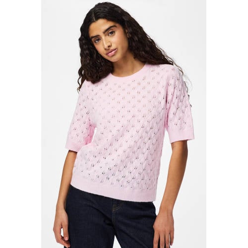 PIECES trui roze gebreid afbeelding