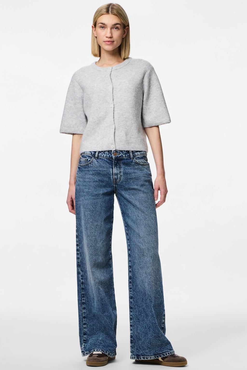 PIECES vest met wol gebreid