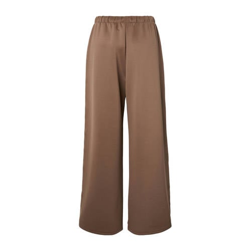 PIECES wide leg high waist casual broek bruin afbeelding