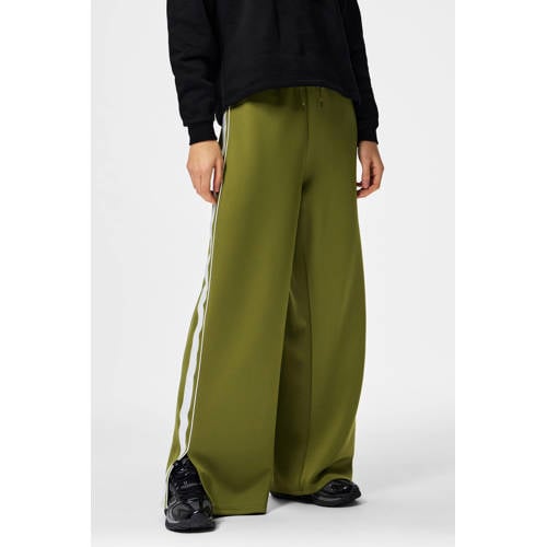 PIECES wide leg high waist casual broek groen afbeelding