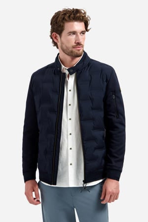 gewatteerde jas donkerblauw