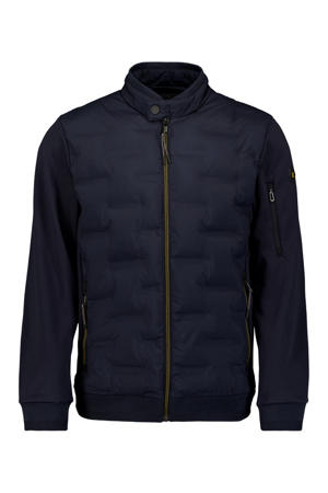 gewatteerde jas donkerblauw