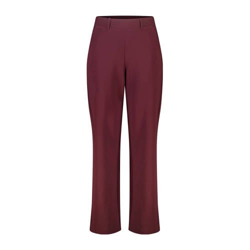 MS Mode Wide leg regular waist broek donkerrood afbeelding