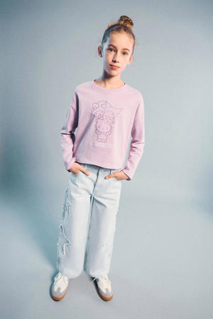 wide leg jeans light blue denim