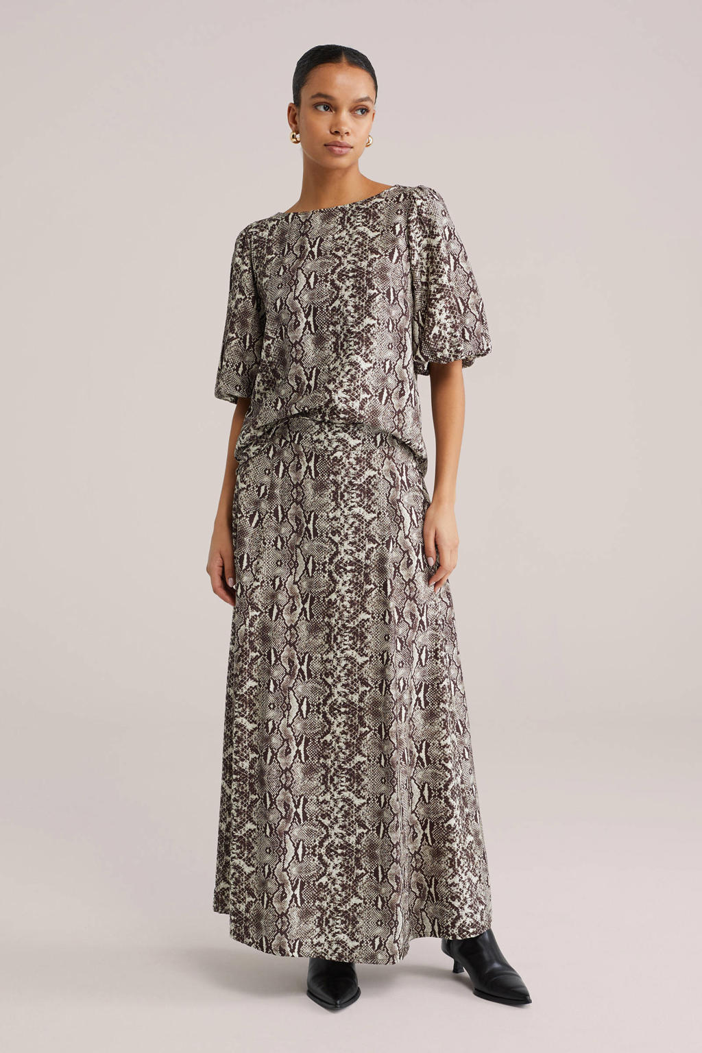 Grijze dames WE Fashion rok gemaakt van viscose en met blinde ritssluiting