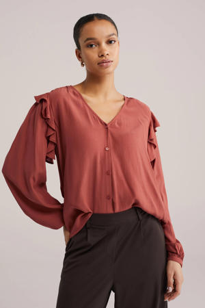 blouse roodbruin