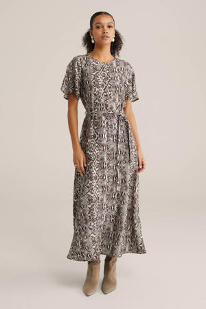 midi jurk bruin