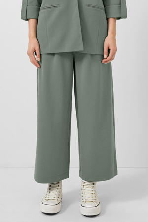 wide leg high waist broek kaki