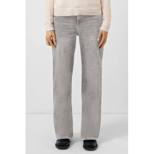 QS high waist wide leg jeans lichtgrijs afbeelding