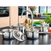 thumbnail: Sola  Pannenset Furore 4-Delig RVS Kookpan ø 16, 18, 20 cm & Steelpan ø 16 cm - geschikt voor alle warmtebronnen