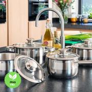thumbnail: Sola  Pannenset Furore 4-Delig RVS Kookpan ø 16, 18, 20 cm & Steelpan ø 16 cm - geschikt voor alle warmtebronnen