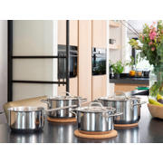 thumbnail: Sola  Pannenset Mirage 4-Delig RVS - Kookpan ø 16, 18, 20 cm & Steelpan ø 16 cm - geschikt voor alle warmtebronnen