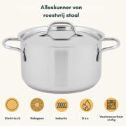 thumbnail: Sola  Pannenset Mirage 4-Delig RVS - Kookpan ø 16, 18, 20 cm & Steelpan ø 16 cm - geschikt voor alle warmtebronnen