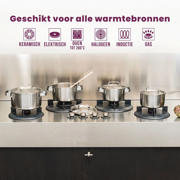 thumbnail: Sola  Pannenset Ruby 5-Delig Premium Triply RVS - Kookpan ø 16, 18, 20, 24 cm & Steelpan ø 16 cm - geschikt voor alle warmtebronnen
