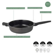 thumbnail: Sola  Hapjespan / Sauteerpan met deksel Ceramic Deluxe ø 28 cm - keramische anti-aanbaklaag