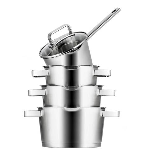 Wehkamp Sola Sola Pannenset Diamond 4-Delig RVS Downdraft geschikt - Kookpan ø 16, 18, 20 cm & Steelpan ø 16 cm - geschikt voor ... aanbieding